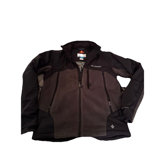 Columbia Omni Heat Shield Jacket Mens Medium Gray Hooded Full Zip Thermal - Picture 2 of 11